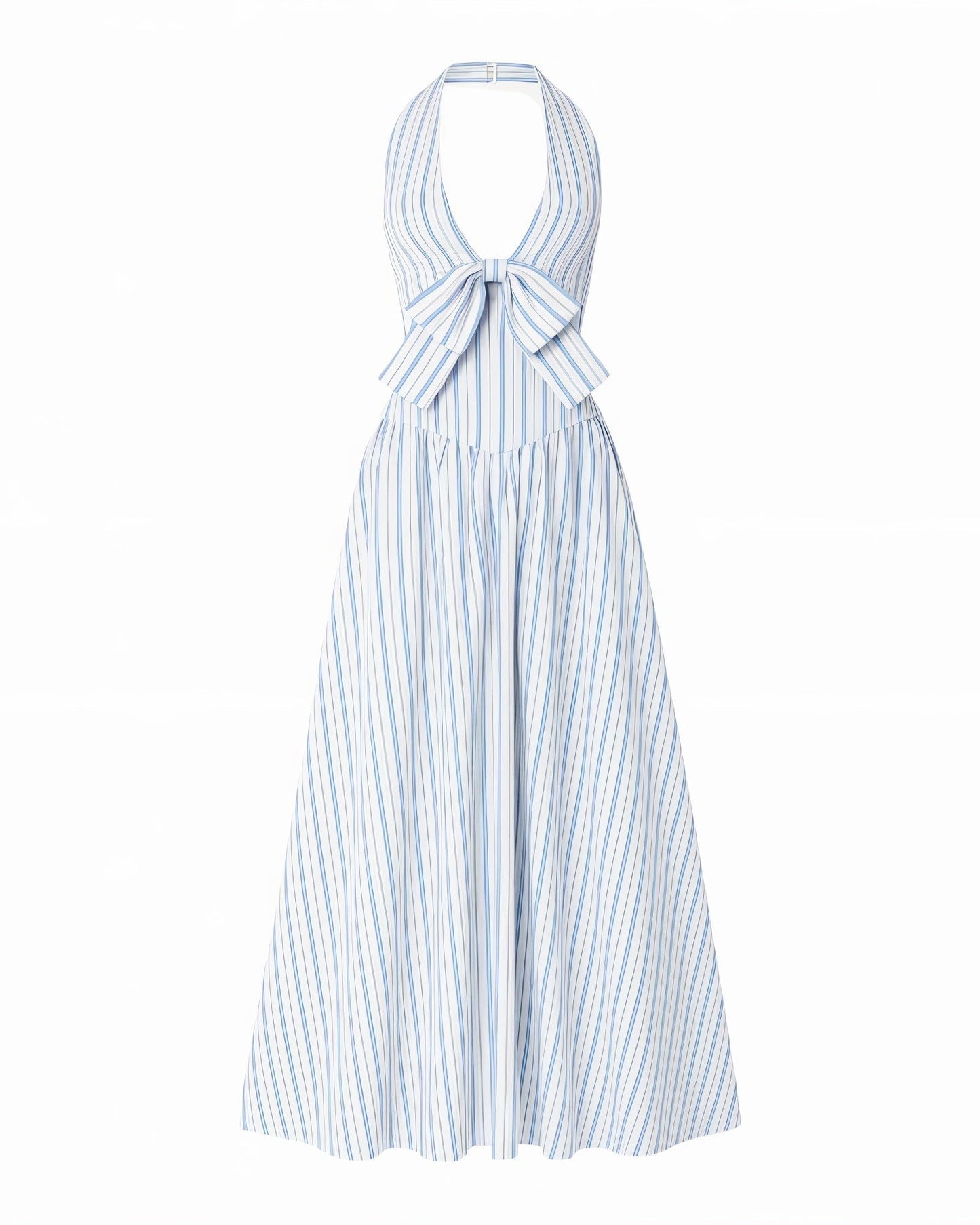 FENICIA Striped Halter Midi Dress