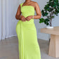 CARMEN Asymmetric Ruched Cutout Maxi Dress