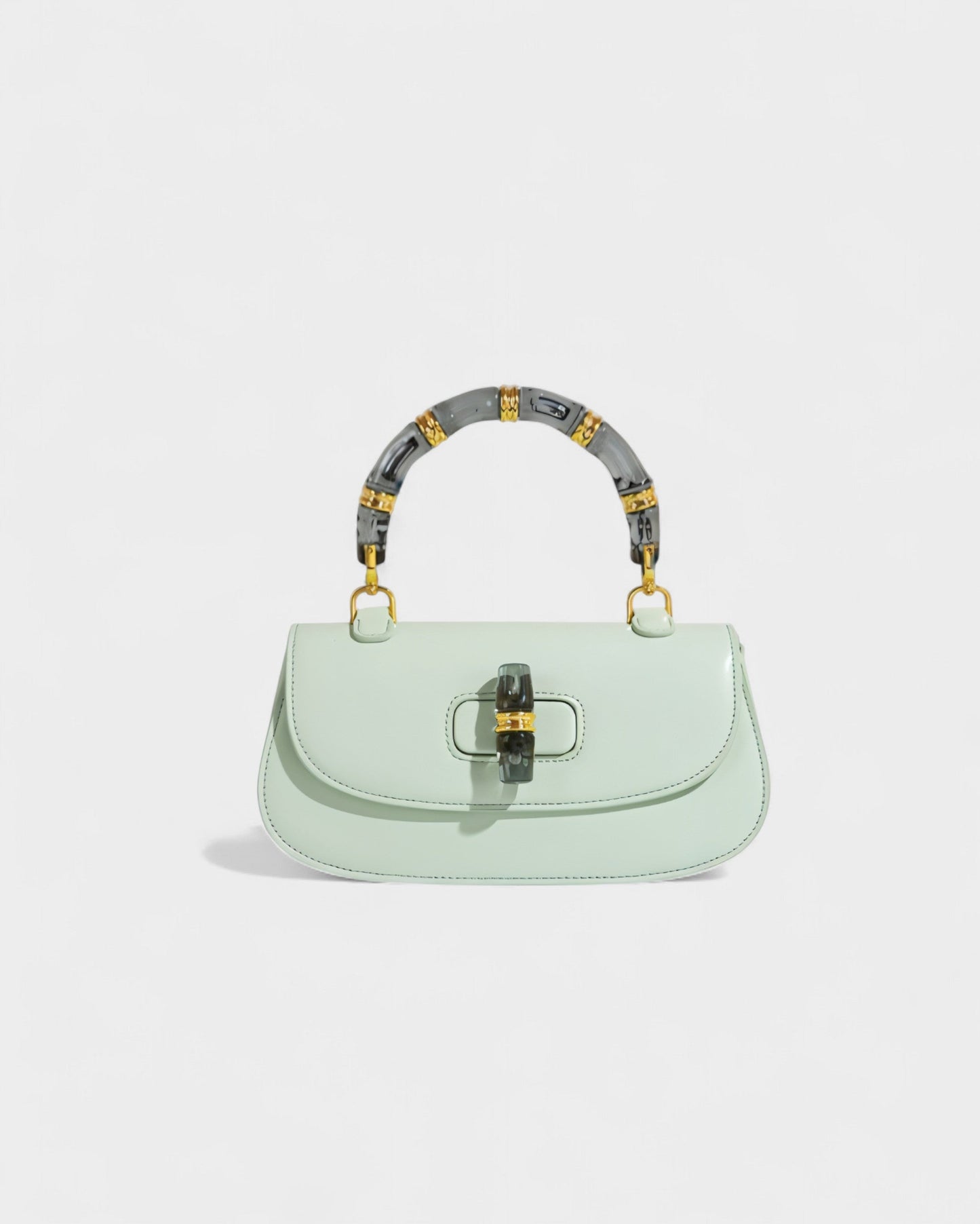 ZARLA Bamboo Handle Faux Leather Bag