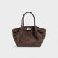 EVANNA Faux Suede Leather Shoulder Tote Bag