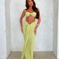 AETHERIA Textured Bandeau Top & Drape Skirt Set