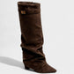 MAISY Slouchy Pointed-Toe Knee-High Boots