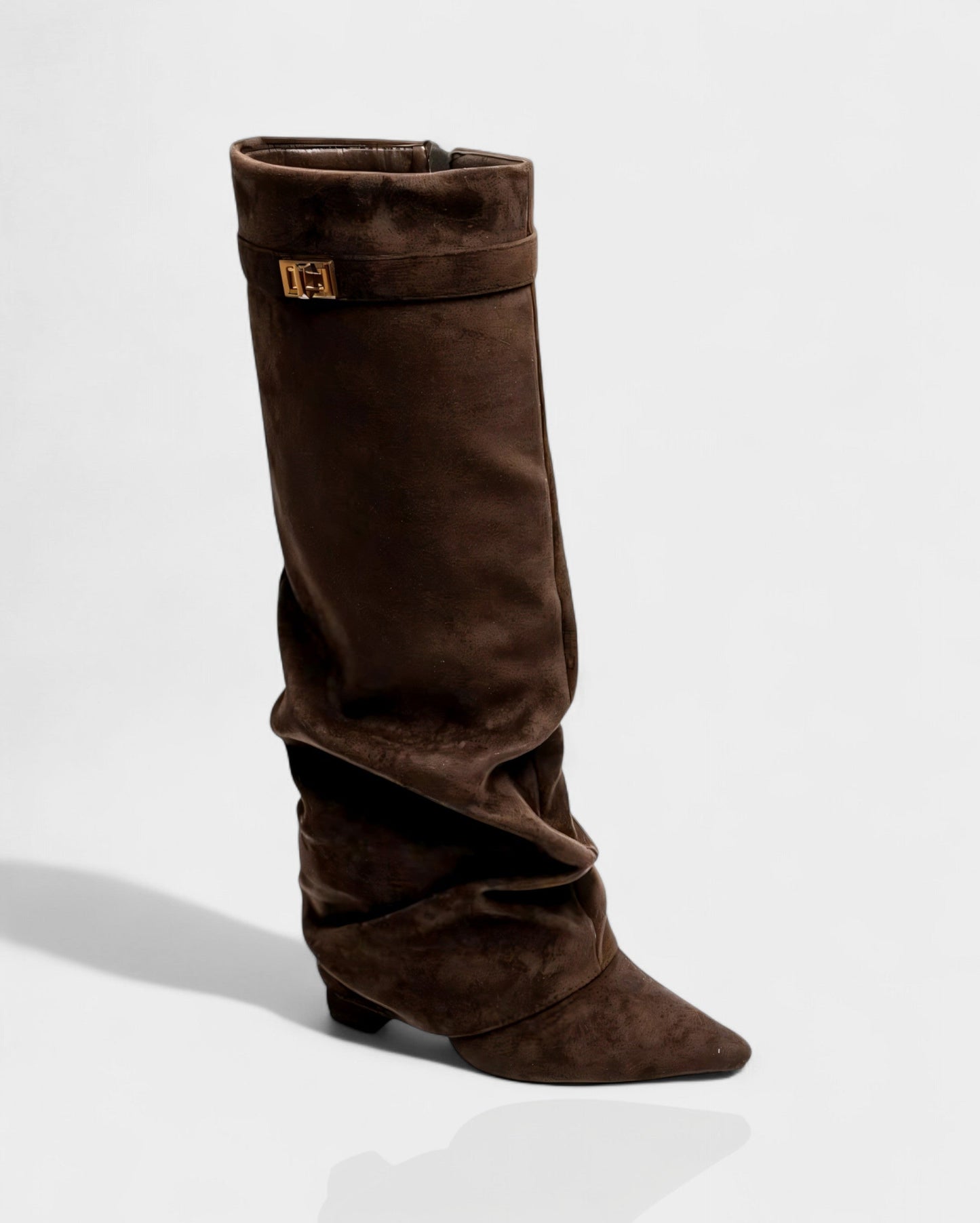 MAISY Slouchy Pointed-Toe Knee-High Boots
