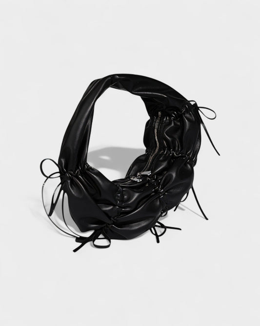 YONA Ruched Bow Shoulder Bag