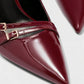 VALEN Patent Buckle Slingback Heels