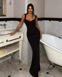 EVELLE Satin Bow-Back Maxi Dress