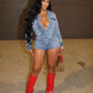 SHANTE Denim Romper