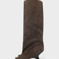 HELIRA Peep Toe Wedge Knee High Boots