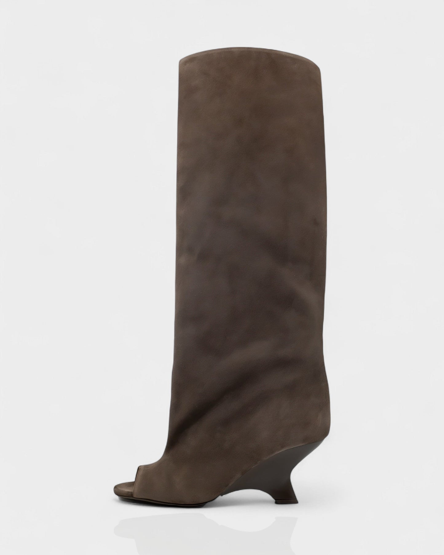 HELIRA Peep Toe Wedge Knee High Boots