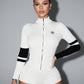 NICOLE Knitted High Collar Zipper Tight Romper