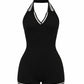 JEYNE Backless Halter Sleeveless Romper