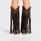 MITHENA Fringe Studded Cowboy Boots