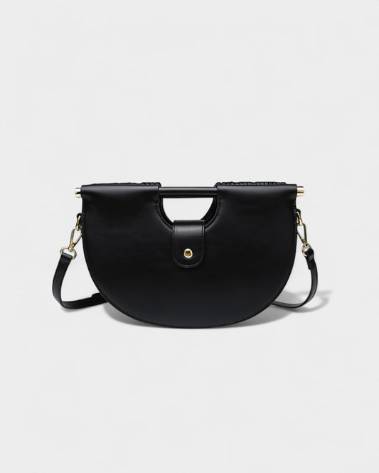 CANYA Textured Half-Moon Crossbody Clutch