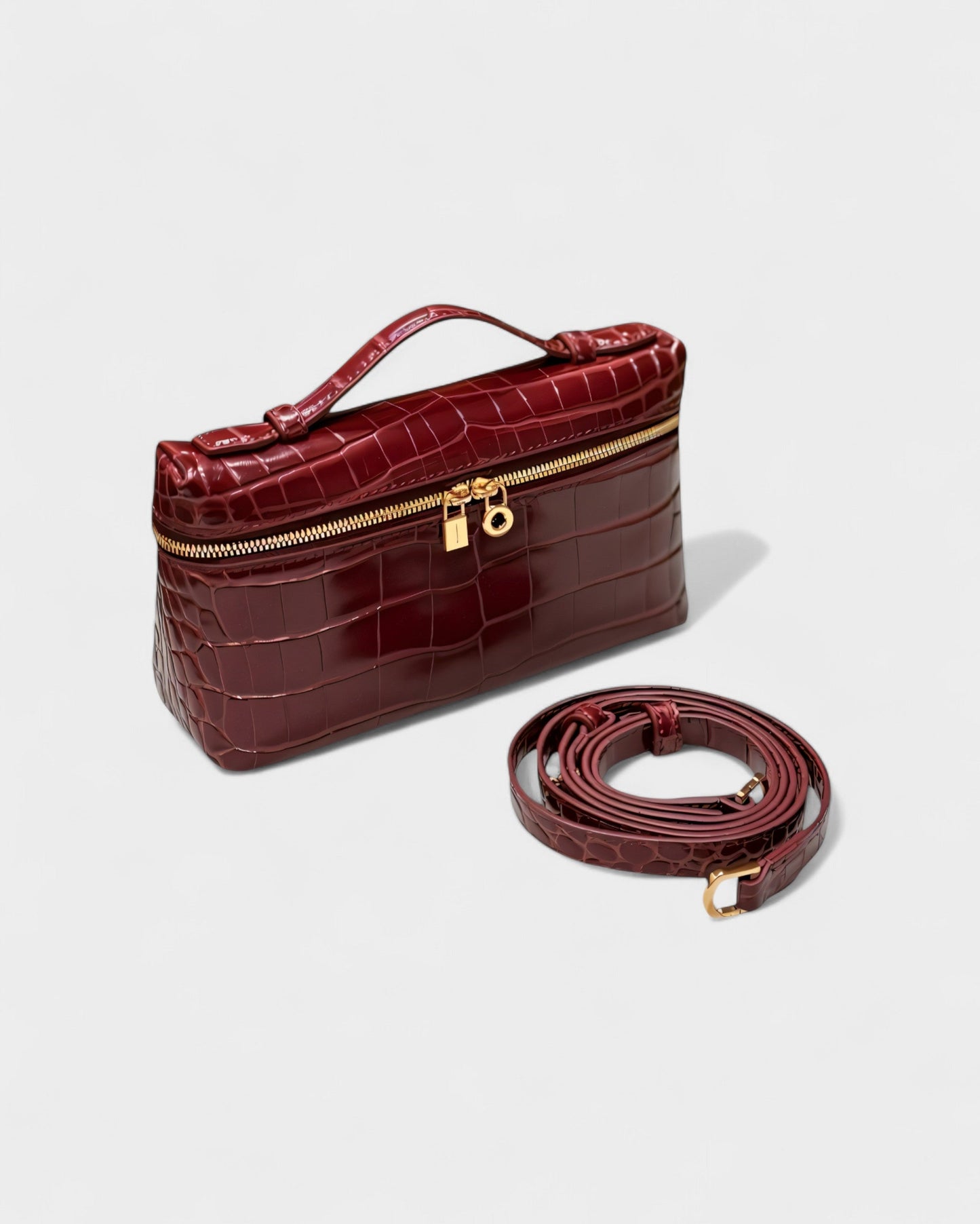 ADDIE Croc-Embossed Structured Bag