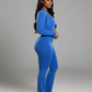 MARJORIE 3-Piece Zip Up Top & Flare Pants Set