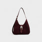 RIVARA Faux Suede Buckle Strap Shoulder Bag
