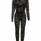 ZARIYAH Heart Detail Lace Jumpsuit