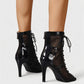 RAELLA Sheer Panel High Heel Ankle Boots