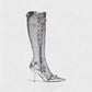 WENA Studded Pointed Toe Knee-High Boots