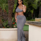 FRANCESCA Oblique Tube Top & Maxi Skirt Set