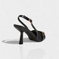 VALEN Patent Buckle Slingback Heels