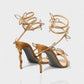 LYNA Crystal Butterfly Spiral High Heels