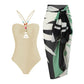 LOTTIE Beaded One-Piece Swimsuit & Tie Maxi Skirt Set