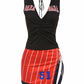 CERISSE Sporty Graphic Print Top & Side Lace-Up Skirt Set