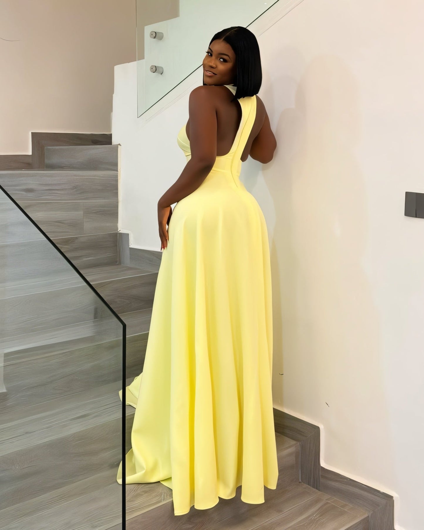 LORAINE Ruched Waist Maxi Dress