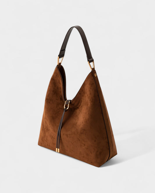 KALIYA Faux Suede Hobo Shoulder Bag