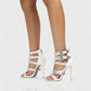 SHERAH Open Toe & Rhinestone Embellished Stiletto Heels