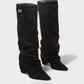 MAISY Slouchy Pointed-Toe Knee-High Boots