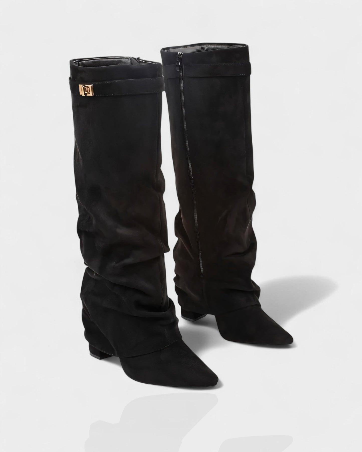 MAISY Slouchy Pointed-Toe Knee-High Boots
