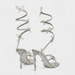 LYNA Crystal Butterfly Spiral High Heels