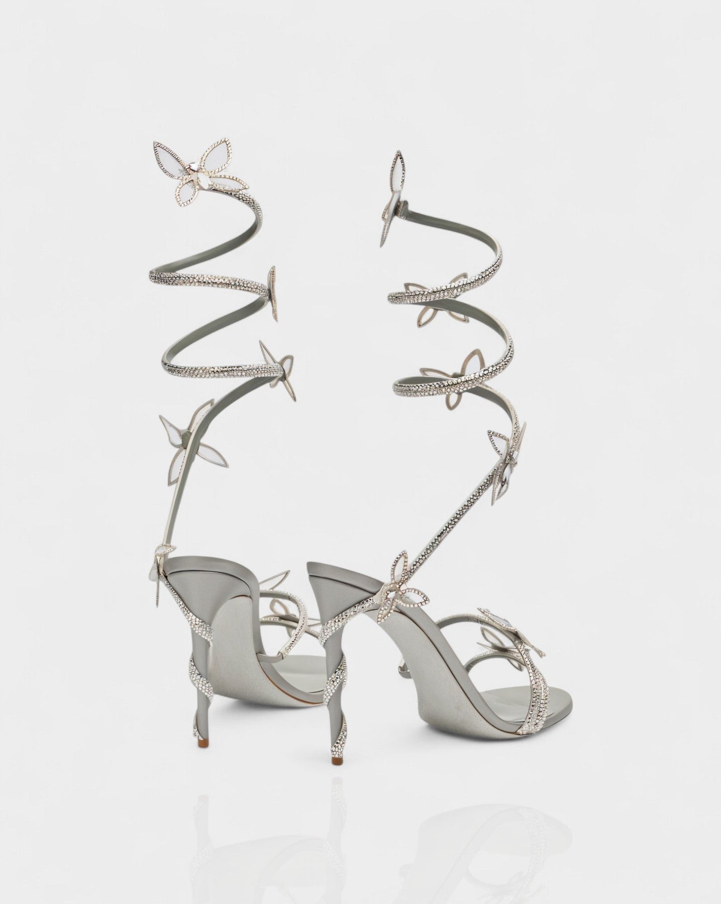 LYNA Crystal Butterfly Spiral High Heels