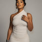 HANIMA One-Shoulder Ruched Maxi Dress