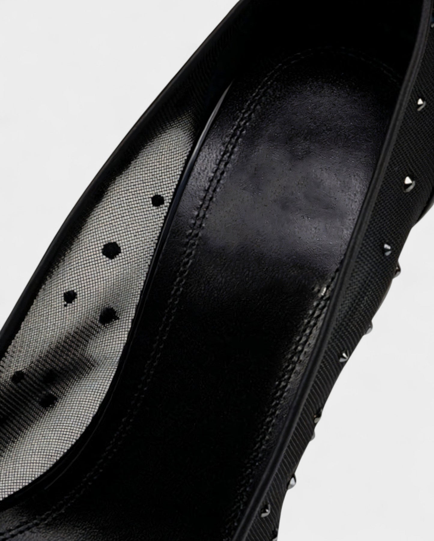 AURIEL Embellished Red Sole Mesh Stiletto Heels