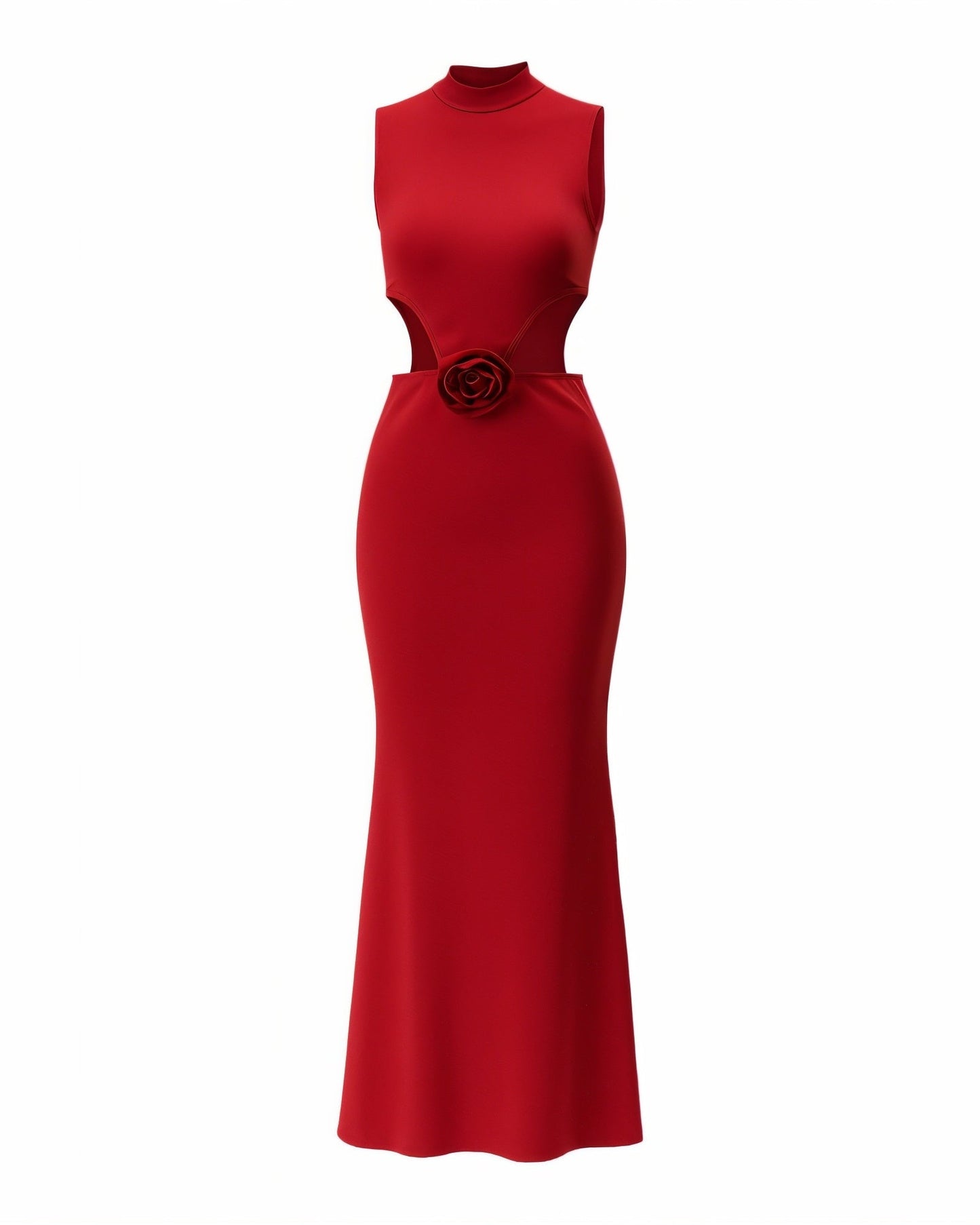 QUEENIE High-Neck Maxi Dress