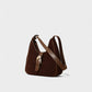 RIVARA Faux Suede Buckle Strap Shoulder Bag
