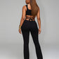 YUNA Ribbed Zip-up Top & Strappy Cutout Pants Set