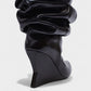 ELOURA Slouch Knee-High Wedge Heel Boots