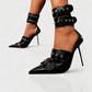 MARILYN Buckle Strap Pointed-Toe Stiletto Heels