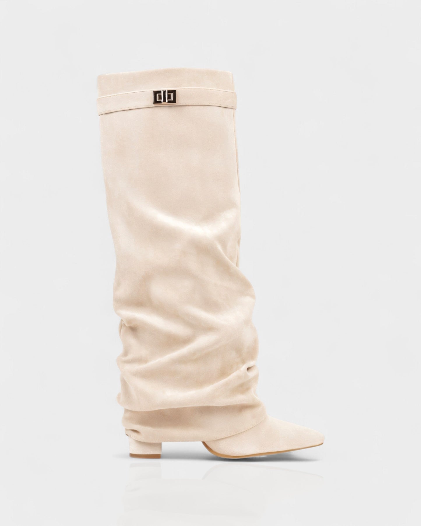 MAISY Slouchy Pointed-Toe Knee-High Boots