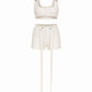 CRISANTA Buckle Strap Crop Top & Tie-Detail Shorts