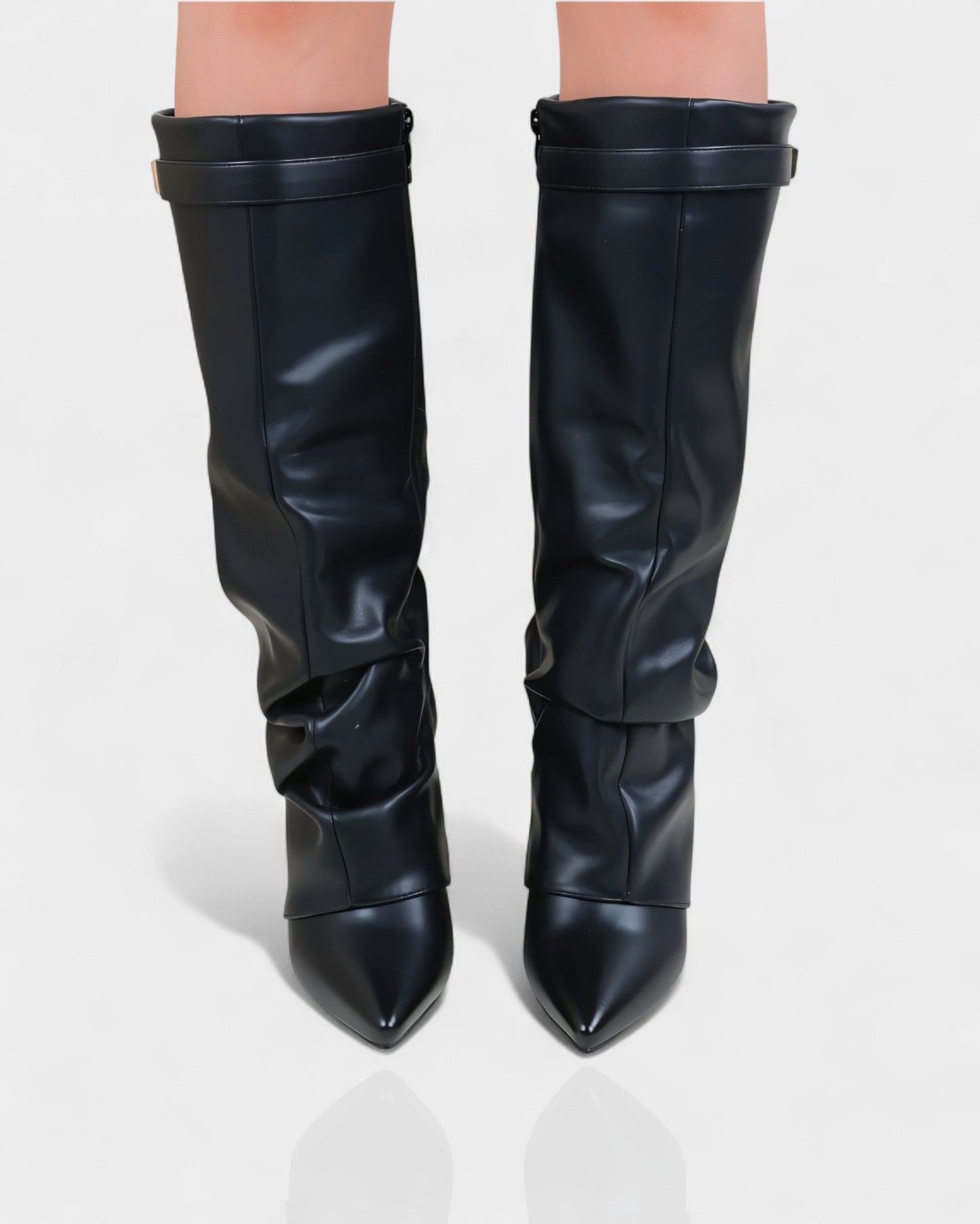 MAISY Slouchy Pointed-Toe Knee-High Boots