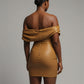 ORIELLE Faux Leather One-Shoulder Mini Dress