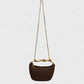 CRESSIDA Woven Half Moon Handbag with Gold Swirl Handle