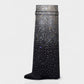GALORA Allover Crystal Wedge Knee High Boots