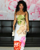 LYCA Floral Print Strapless Maxi Dress