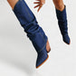 BETTY Denim Pointed Toe Slouchy Cowboy Boots